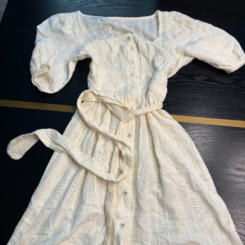 BillaBong Cream & White Dress Cottagecore/Prairie Style Size Small EUC - Picture 4 of 8